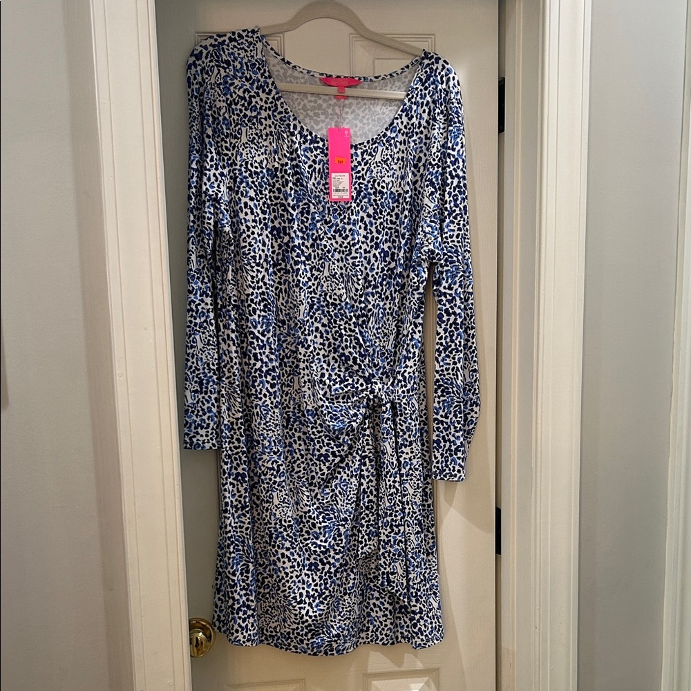 Lilly Pulitzer Blue and White Long Sleeve Dress
